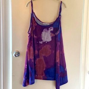 Sleeveless top for summer. Tie dye. Braided straps